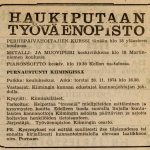 Kiiminkiläisille järjestettiin Purnaustunti 50 vuotta sitten. Olisiko tarpeen tänäkin päivänä? Ilmoitus Rantapohjassa 14.11.1974.