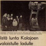 Kalajoella koettiin lumipulaa tammikuussa 1973. Lunta ajettiin kuorma-autolasteittain Iistä etelän suuntaan. Ilmeisesti lumesta ei kuitenkaan syntynyt Iille pysyvämpää vientituotetta. Otsikko ja kuva Rantapohjassa 4.1.1973. Juttu löytyy kokonaisuudessaan Rantapohjan verkkosivuilta Historialliset lehdet -osiosta.